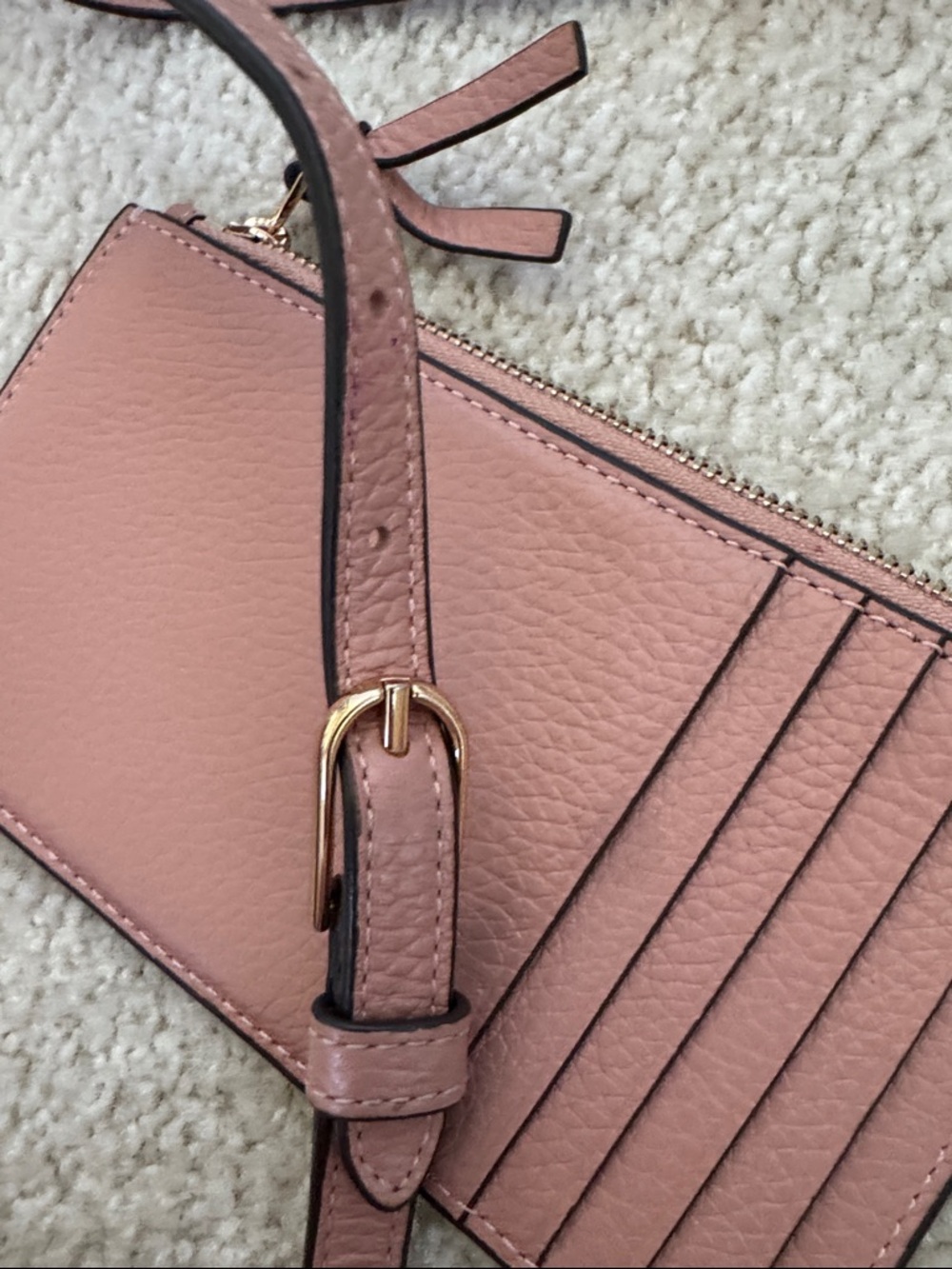 Tory Burch Pebbled Leather Crossbody in Dusty Rose - Picture 7 of 9